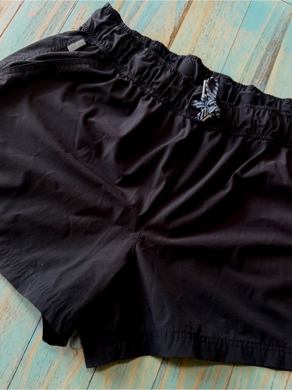 Avalanche Men's Black Athletic Shorts with Patterned Drawcord
